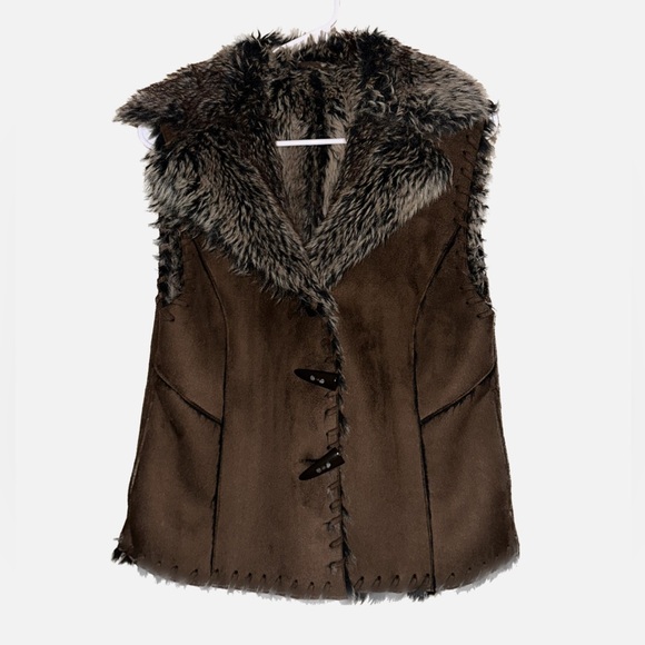 Scully Faux Fur Vest Western Winter Wear Jacket Size Small